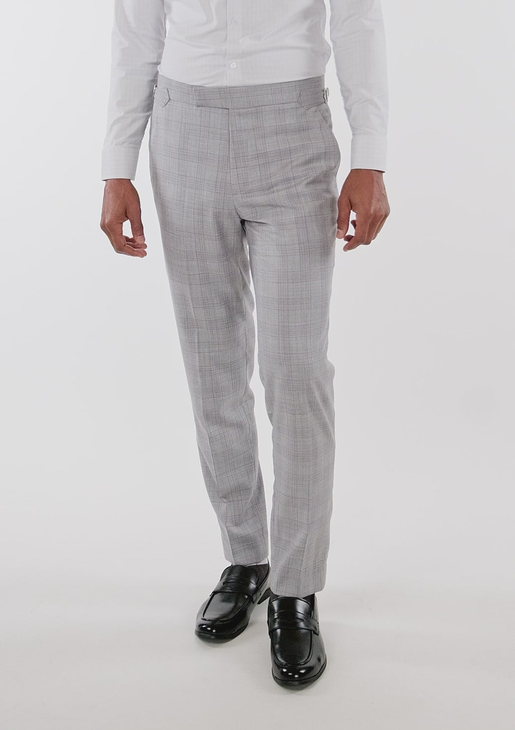 French Gray Checked Pants