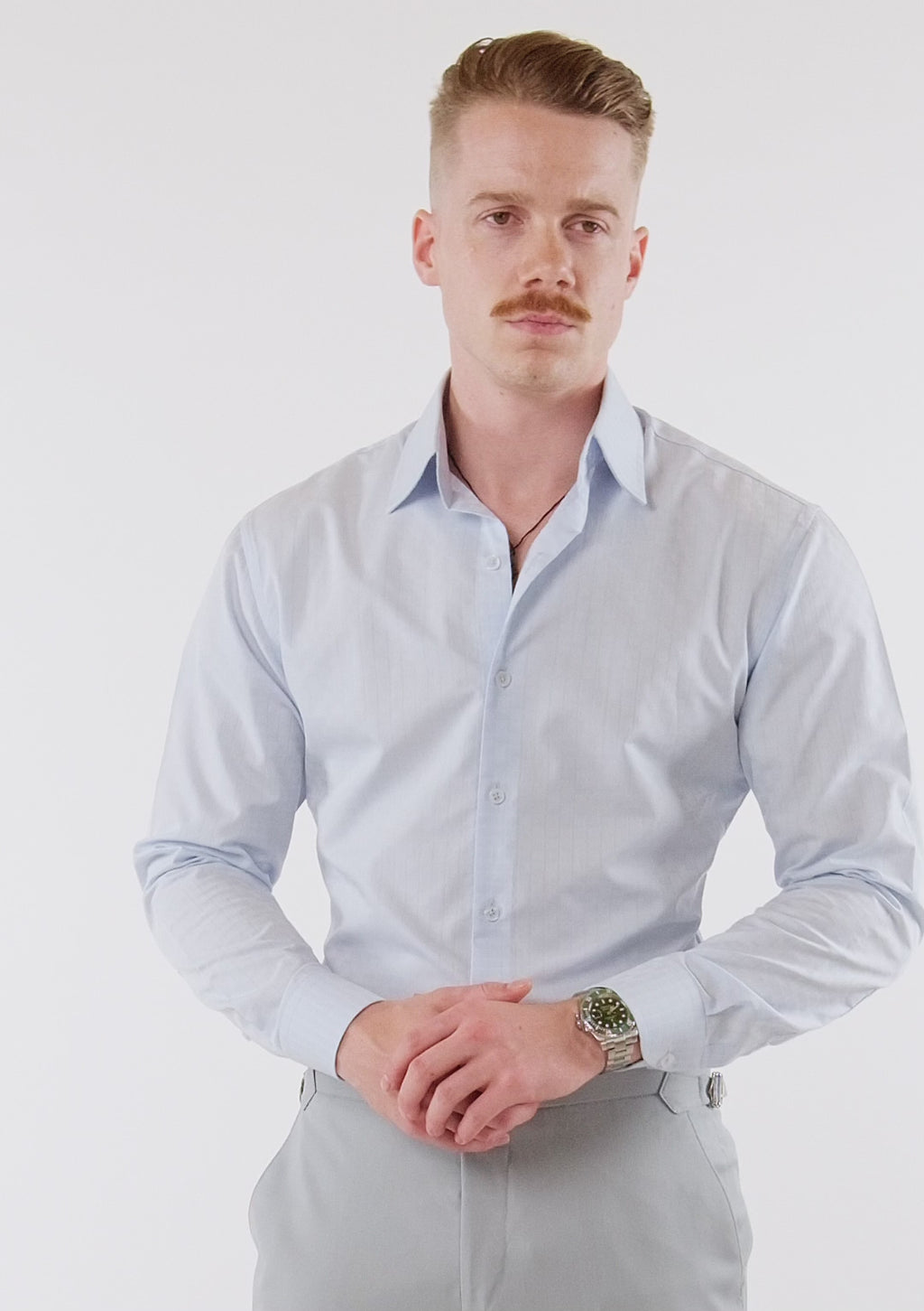 Ice Blue Microcheck Shirt