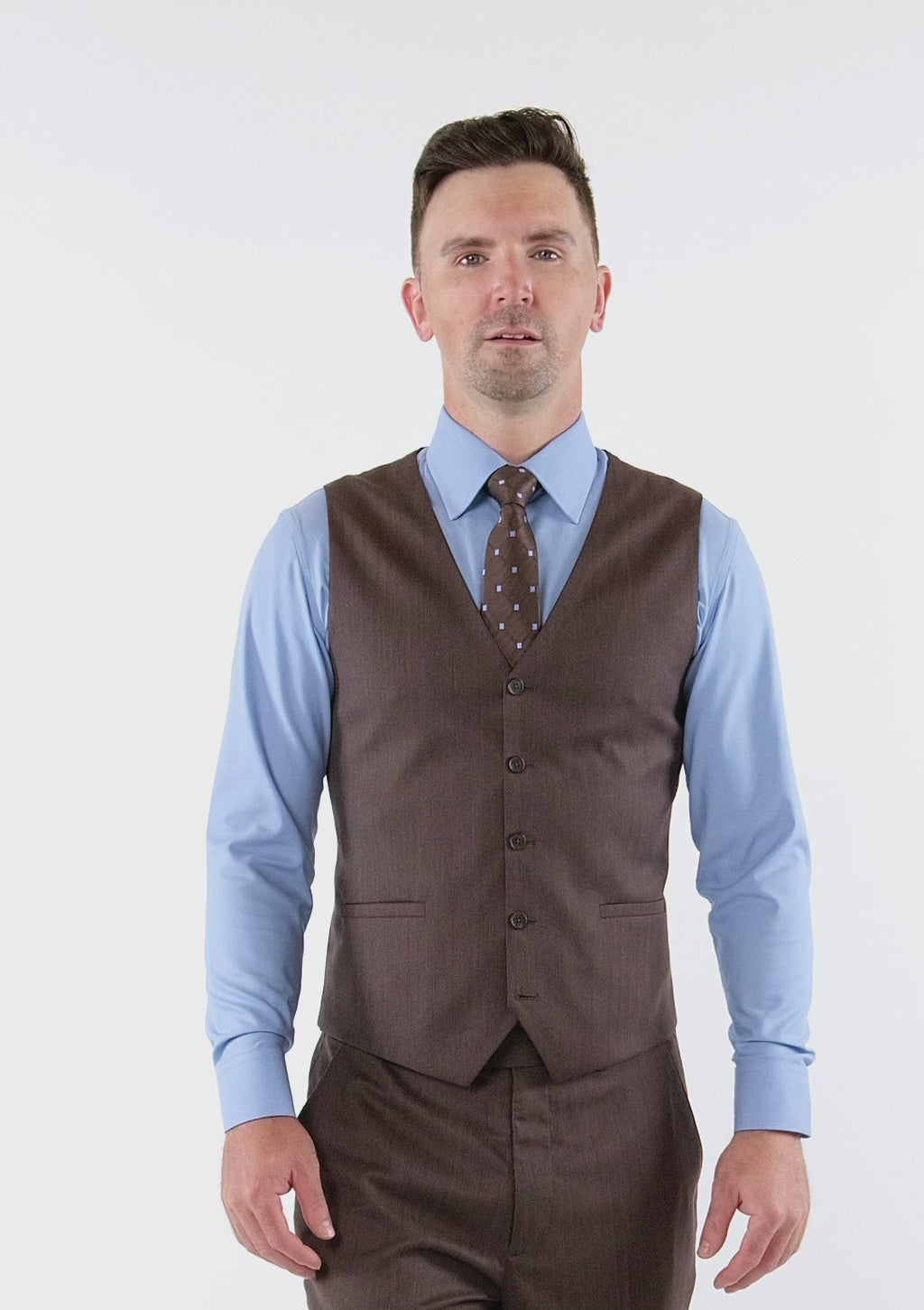 Hickory Brown Herringbone Vest
