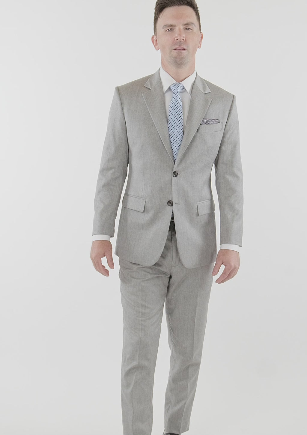 Astor Glacier Grey Twill Suit