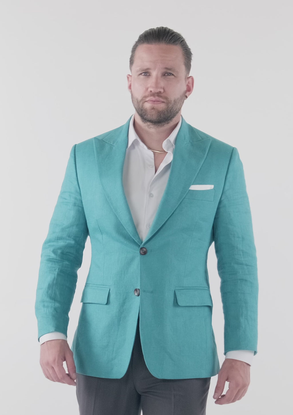 Hudson Turkish Blue Linen Jacket