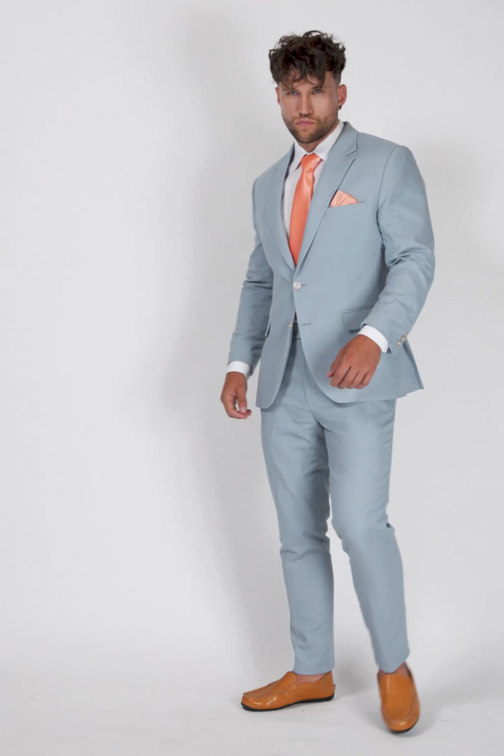 Astor Maya Blue Linen Blend Suit