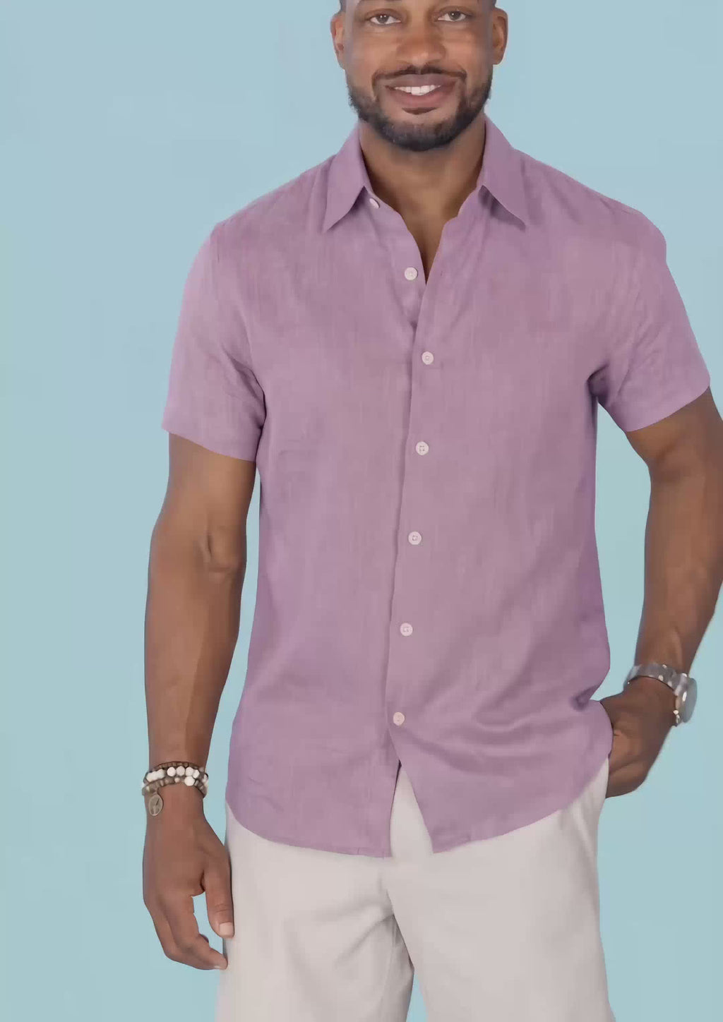 Pastel Violet Linen Shirt