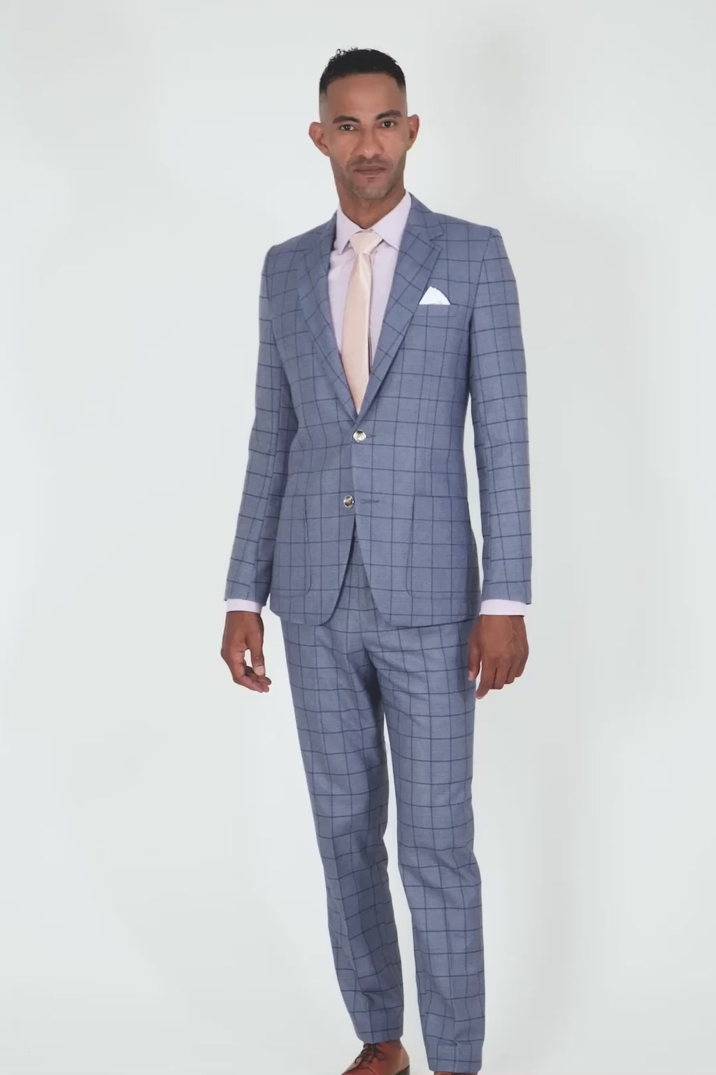 Astor Carolina Blue Windowpane Suit