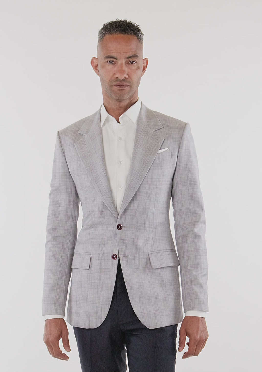 French Gray Checked Ellis Jacket