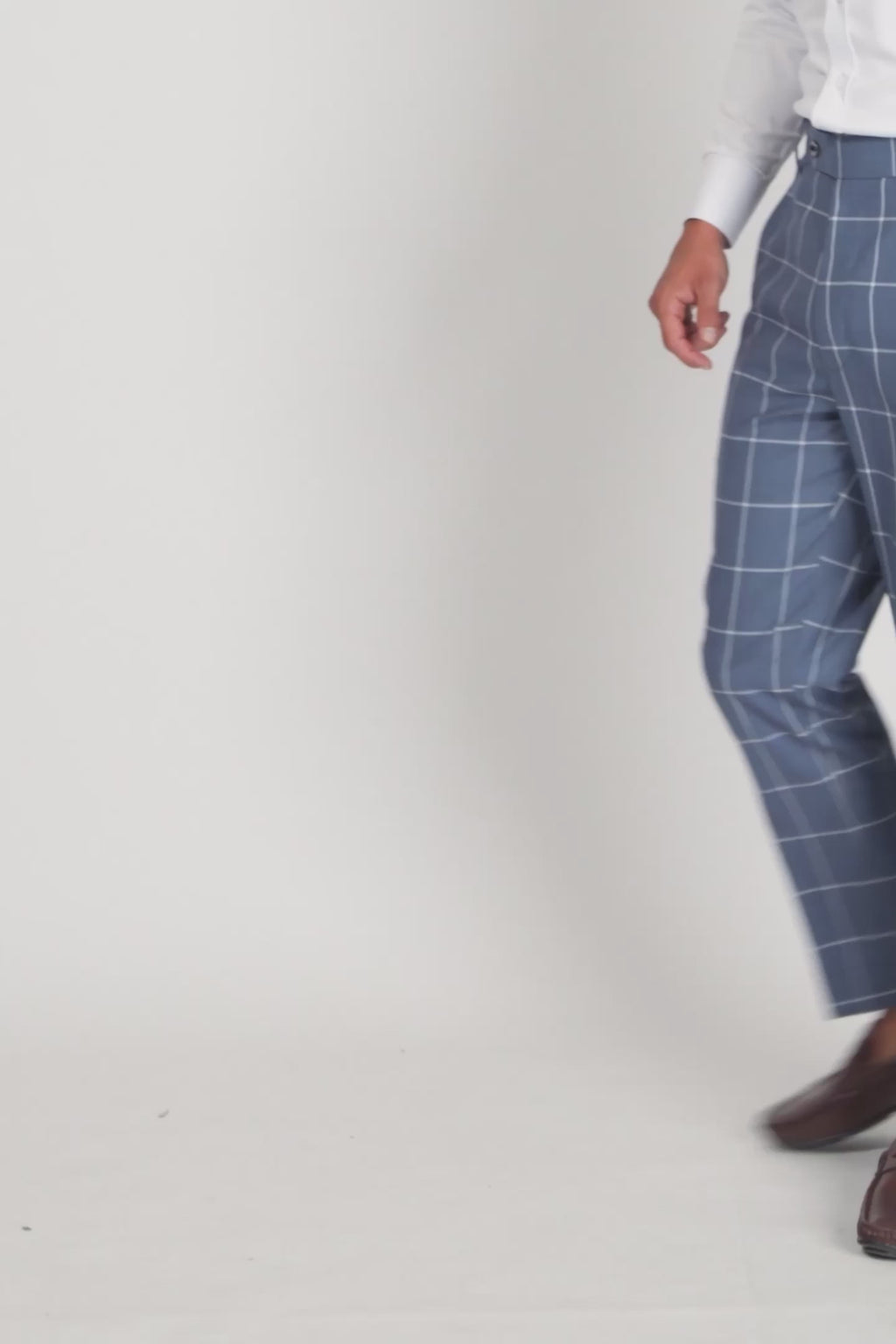 Blue Windowpane Pants