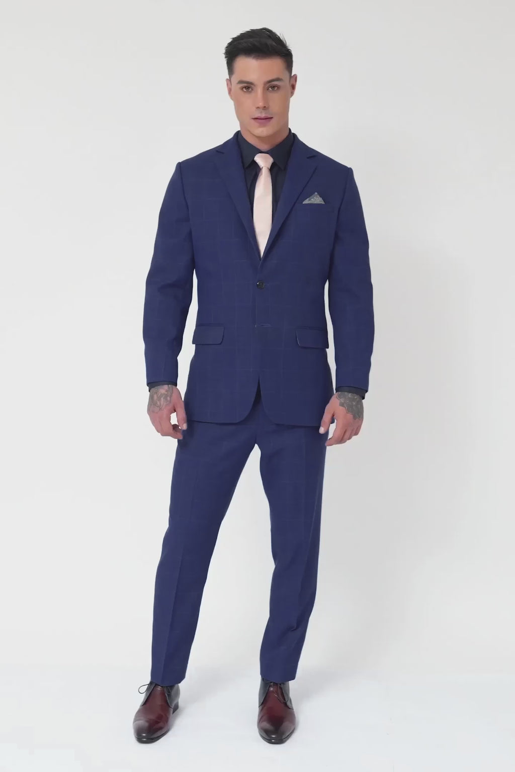 Astor Regal Blue Windowpane Suit
