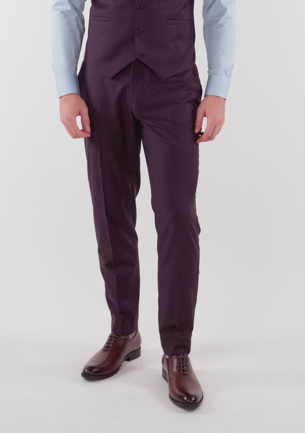 Obsidian Purple Italian Wool Pants