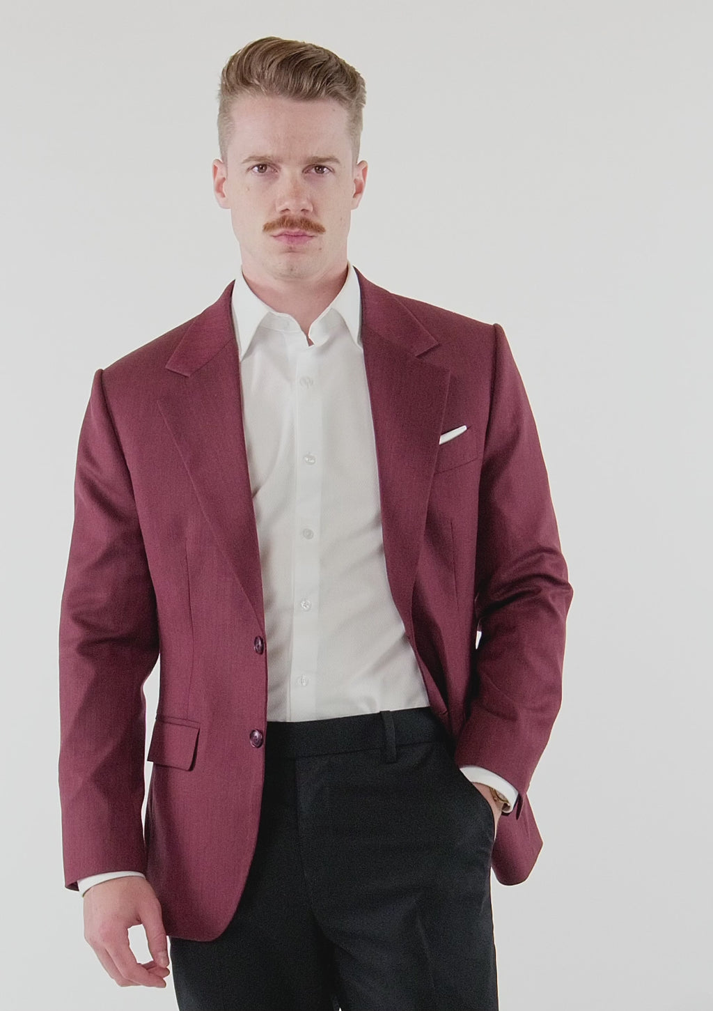 Burgundy Herringbone Ellis Jacket