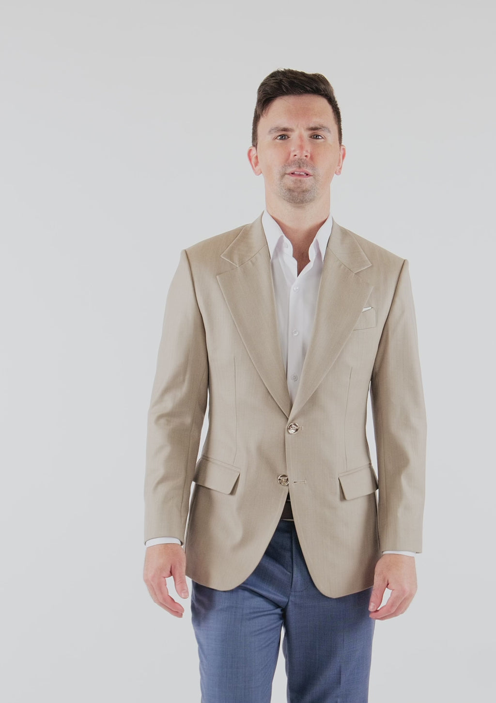 Sand Herringbone Ellis Jacket