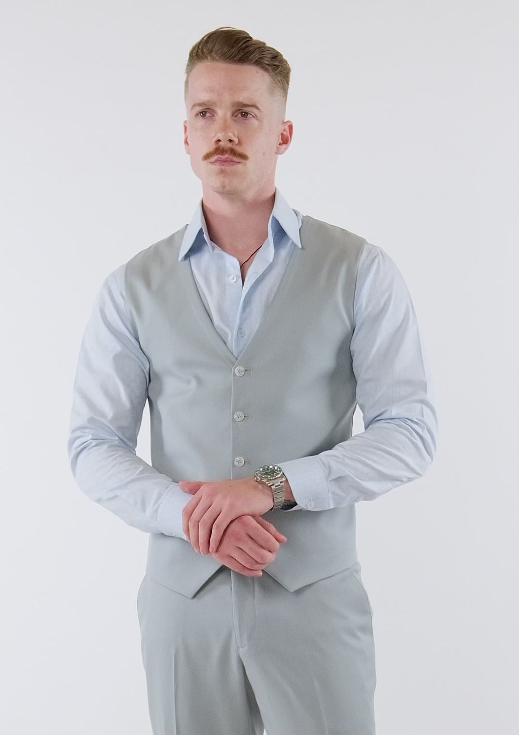 Pale Blue Italian Wool Vest