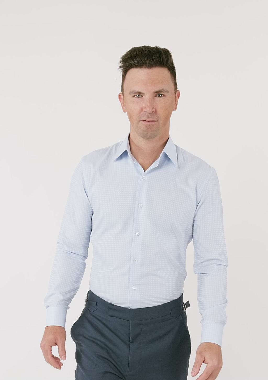 Sky Blue Microcheck Shirt