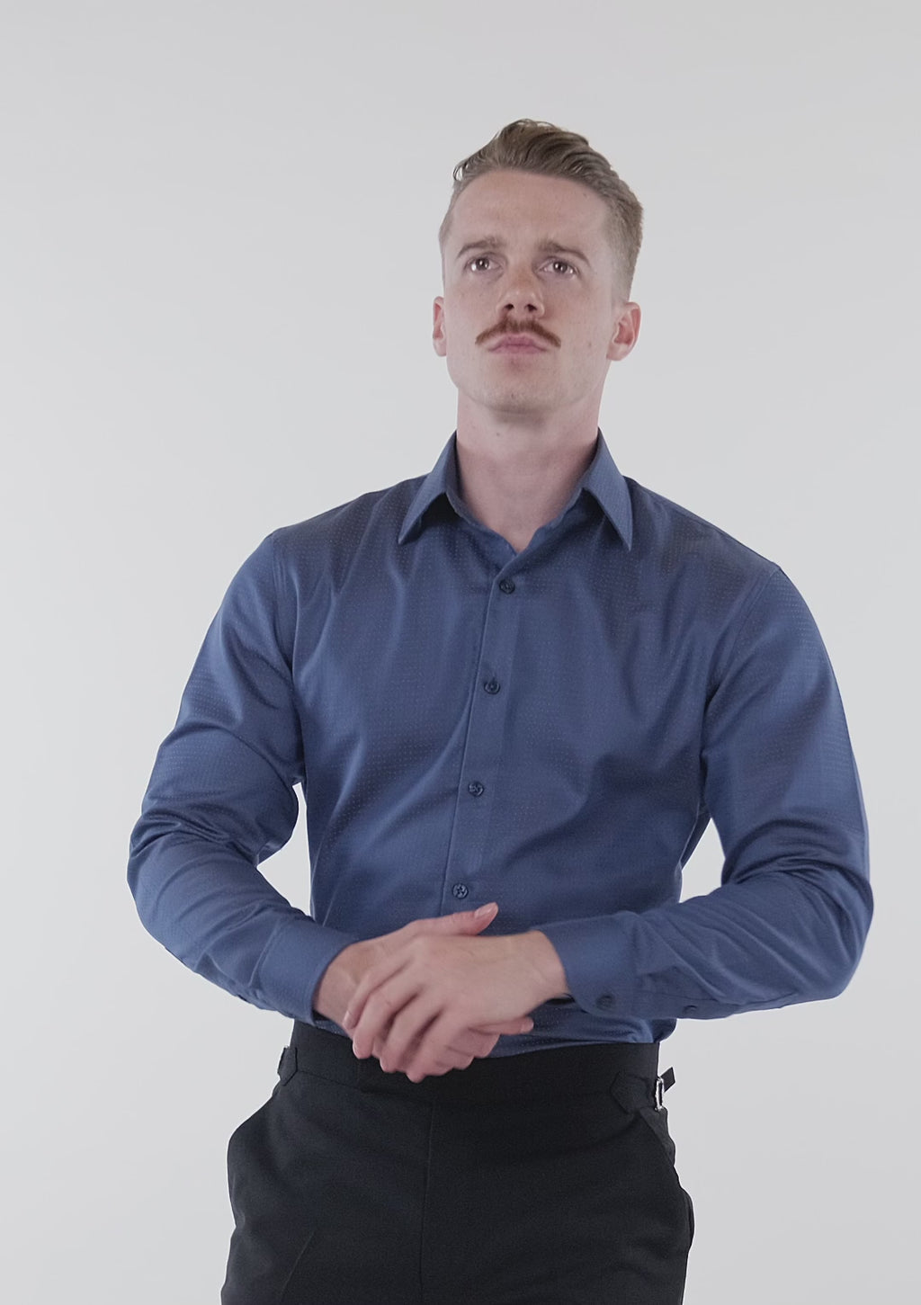 Royal Blue Dobby Dot Shirt