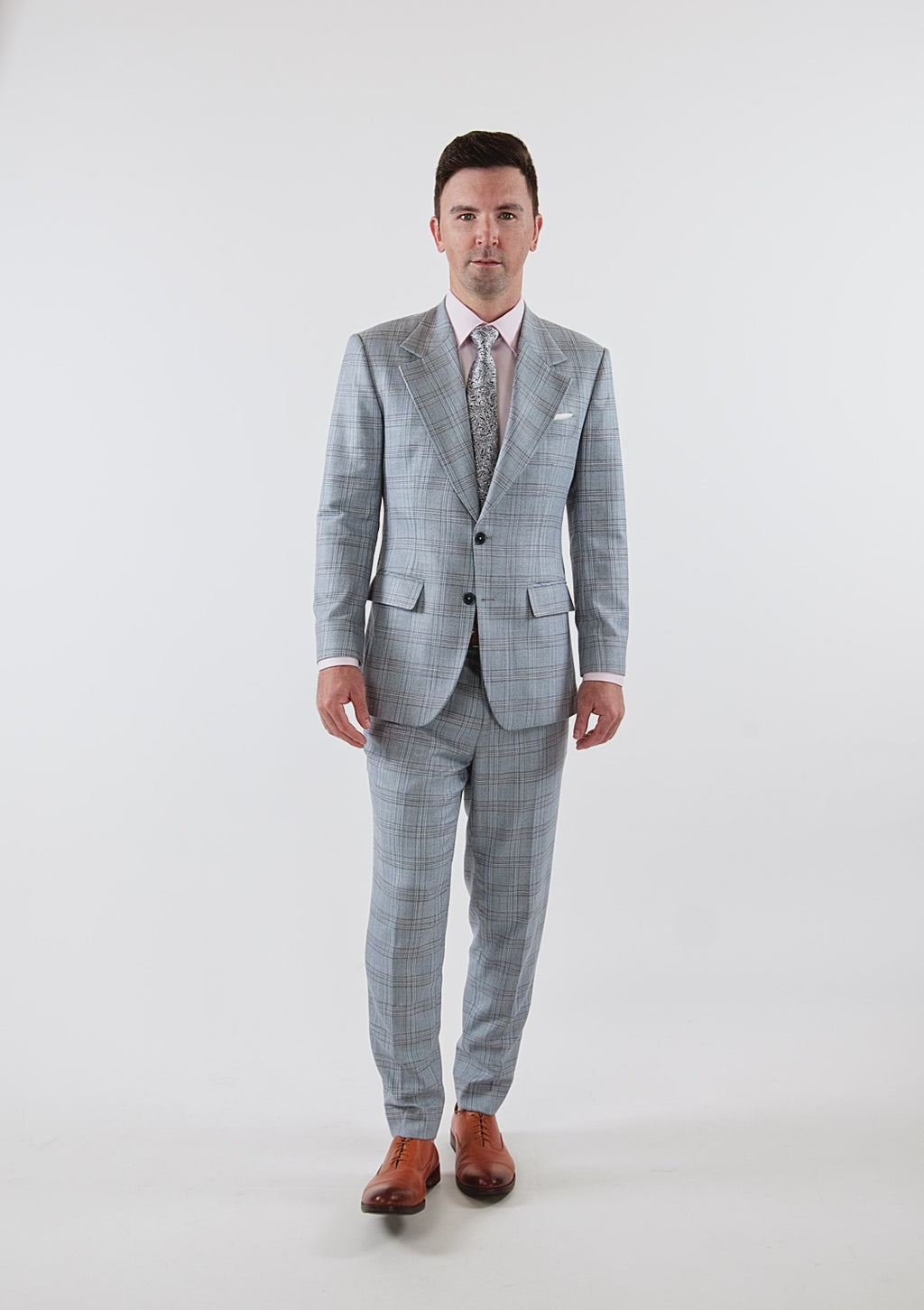 Polo Blue Glen Plaid Bamboo Suit