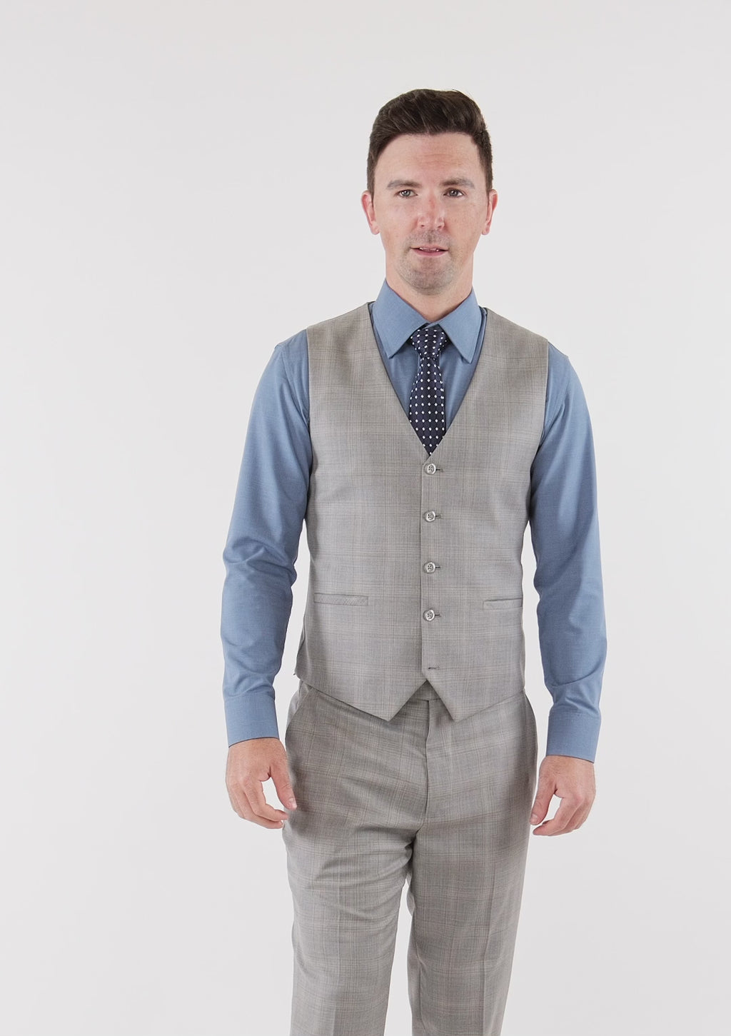 Spanish Grey Checked Vest