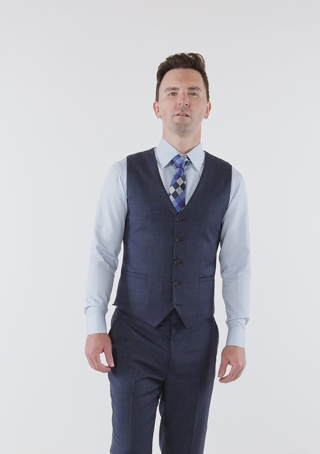 Penn Blue Sharkskin Vest