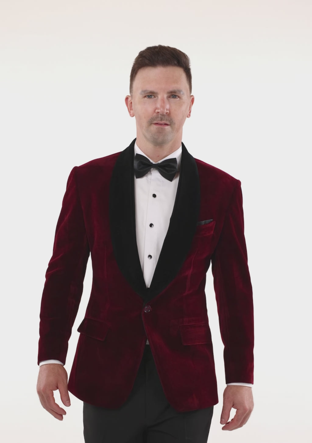 Deep Burgundy Velvet Tuxedo Jacket