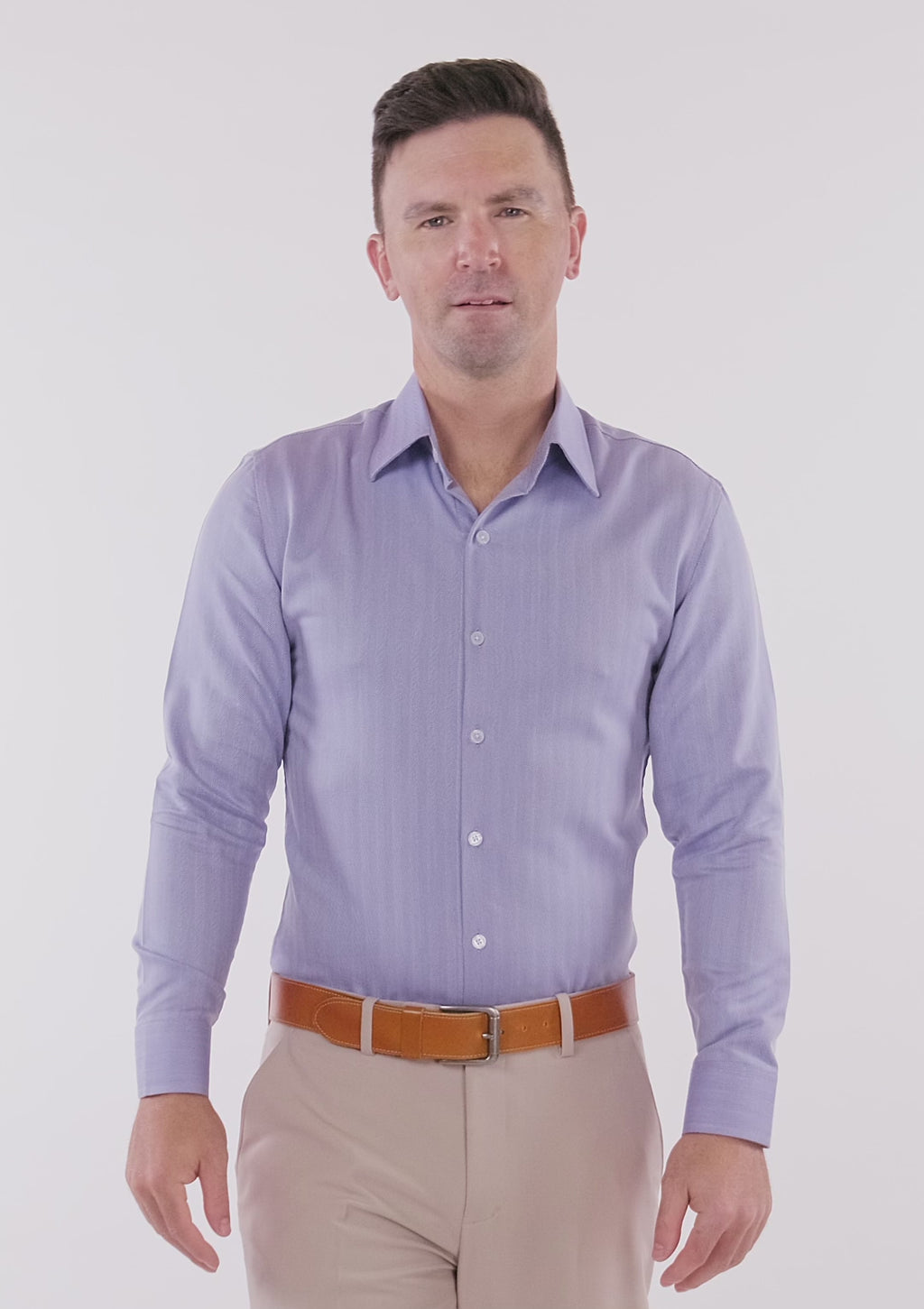 Midnight Blue Herringbone Shirt