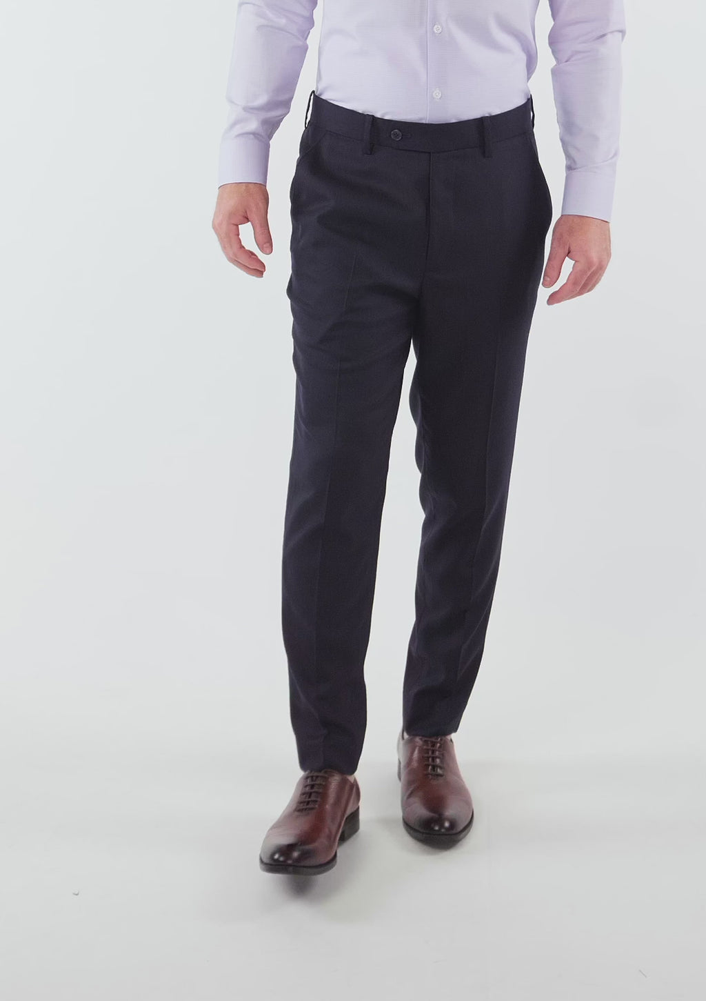Deep Navy Herringbone Pants