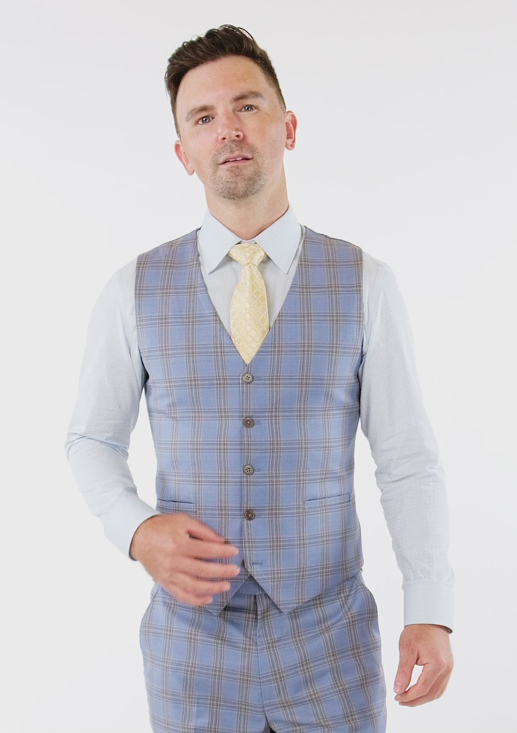 Vista Blue Checked Vest