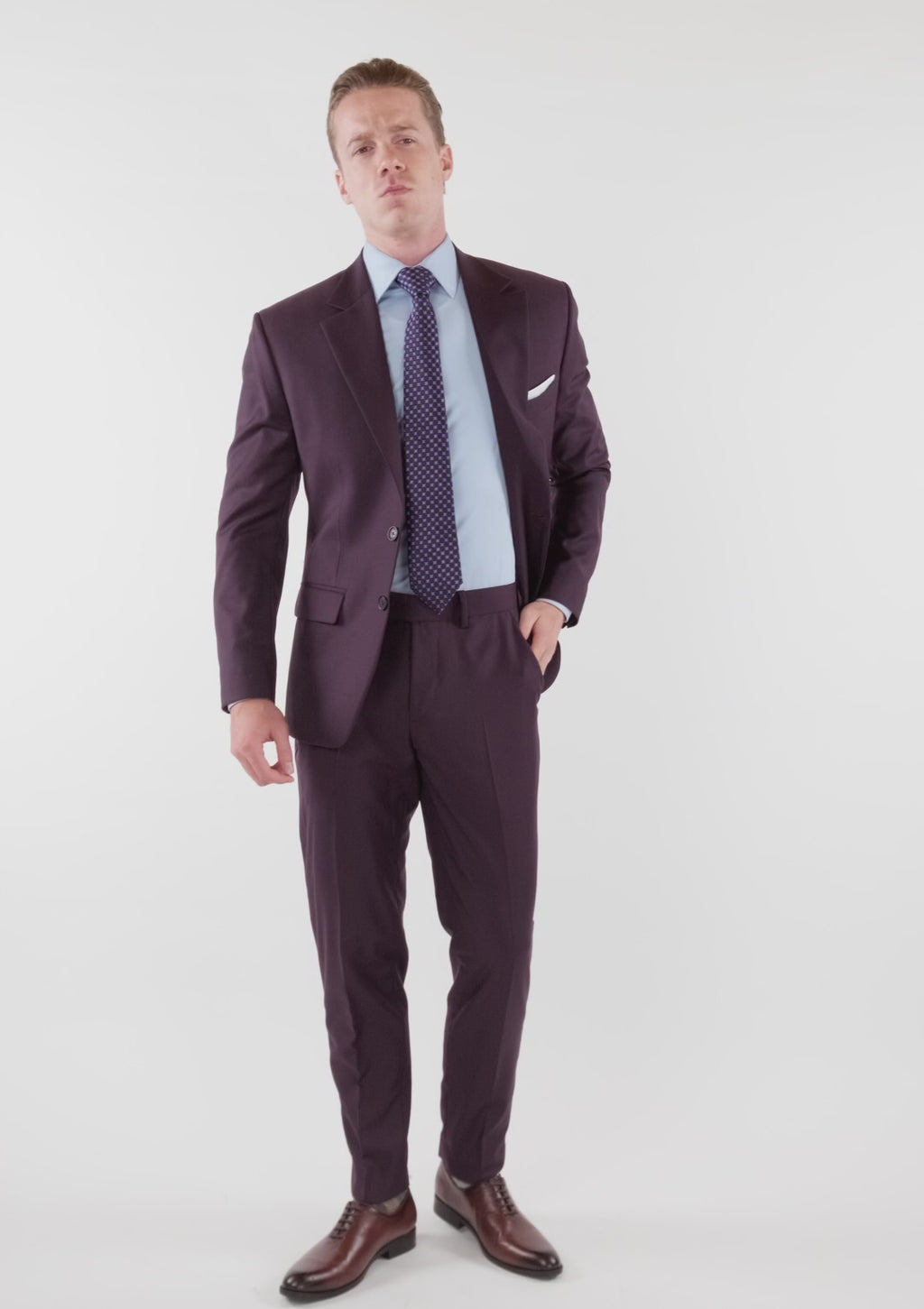 Obsidian Purple Italian Wool Suit