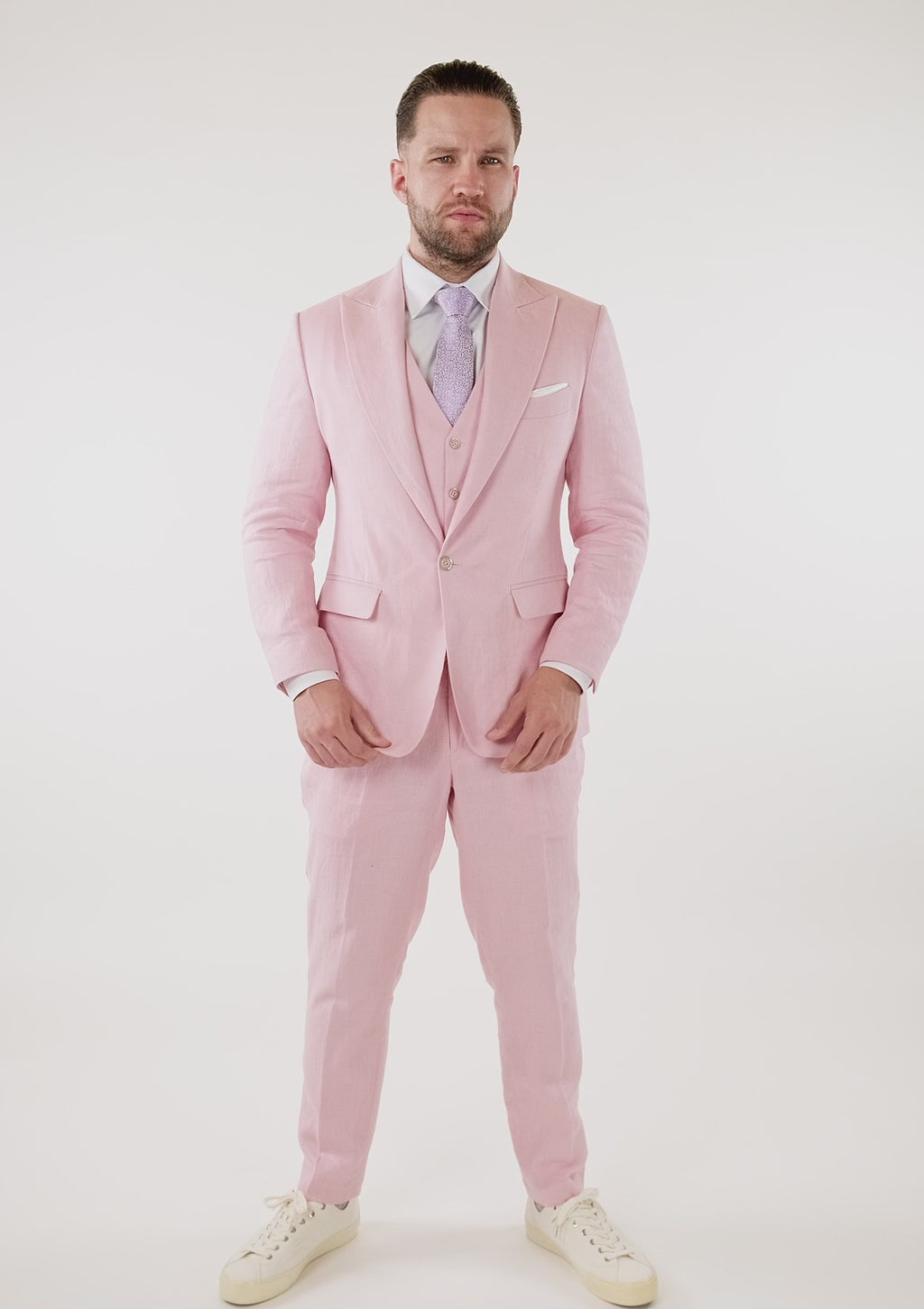Liberty Amaranth Pink Linen Suit