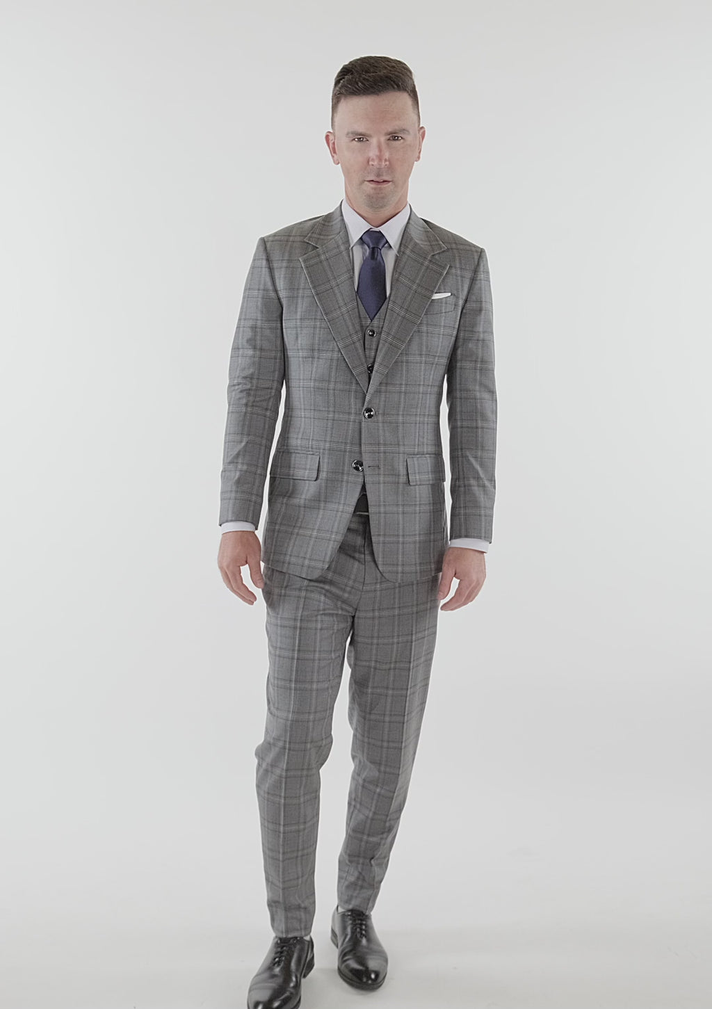 Fossil Grey Checked Ellis Suit