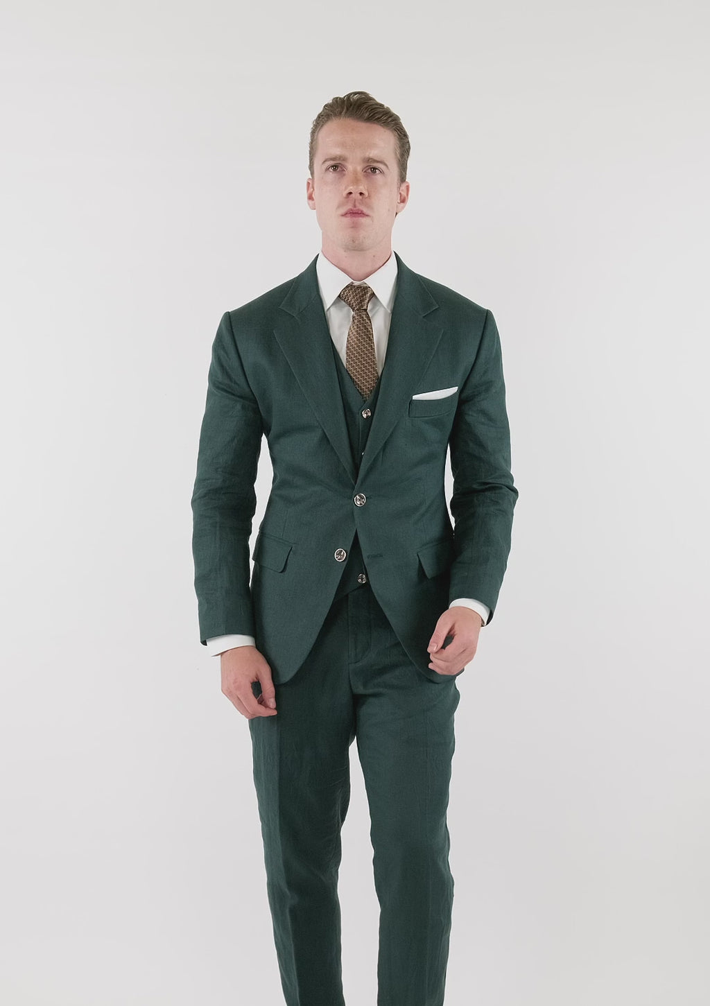 Hudson Phthalo Green Linen Suit