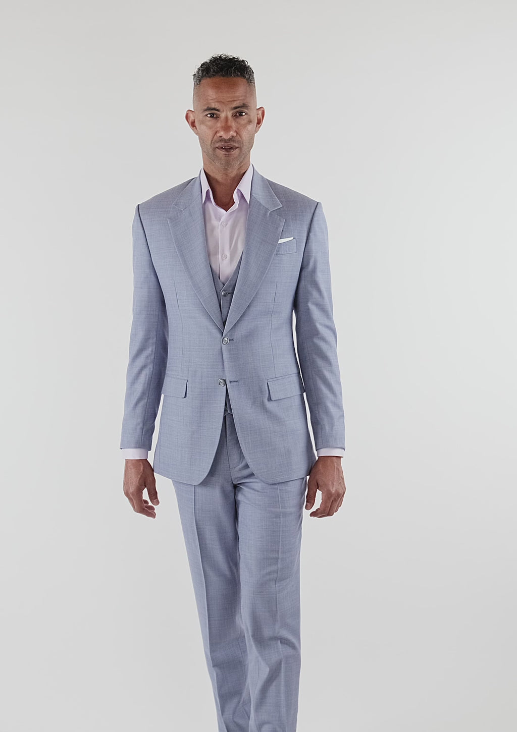 Columbia Blue Sharkskin Ellis Suit