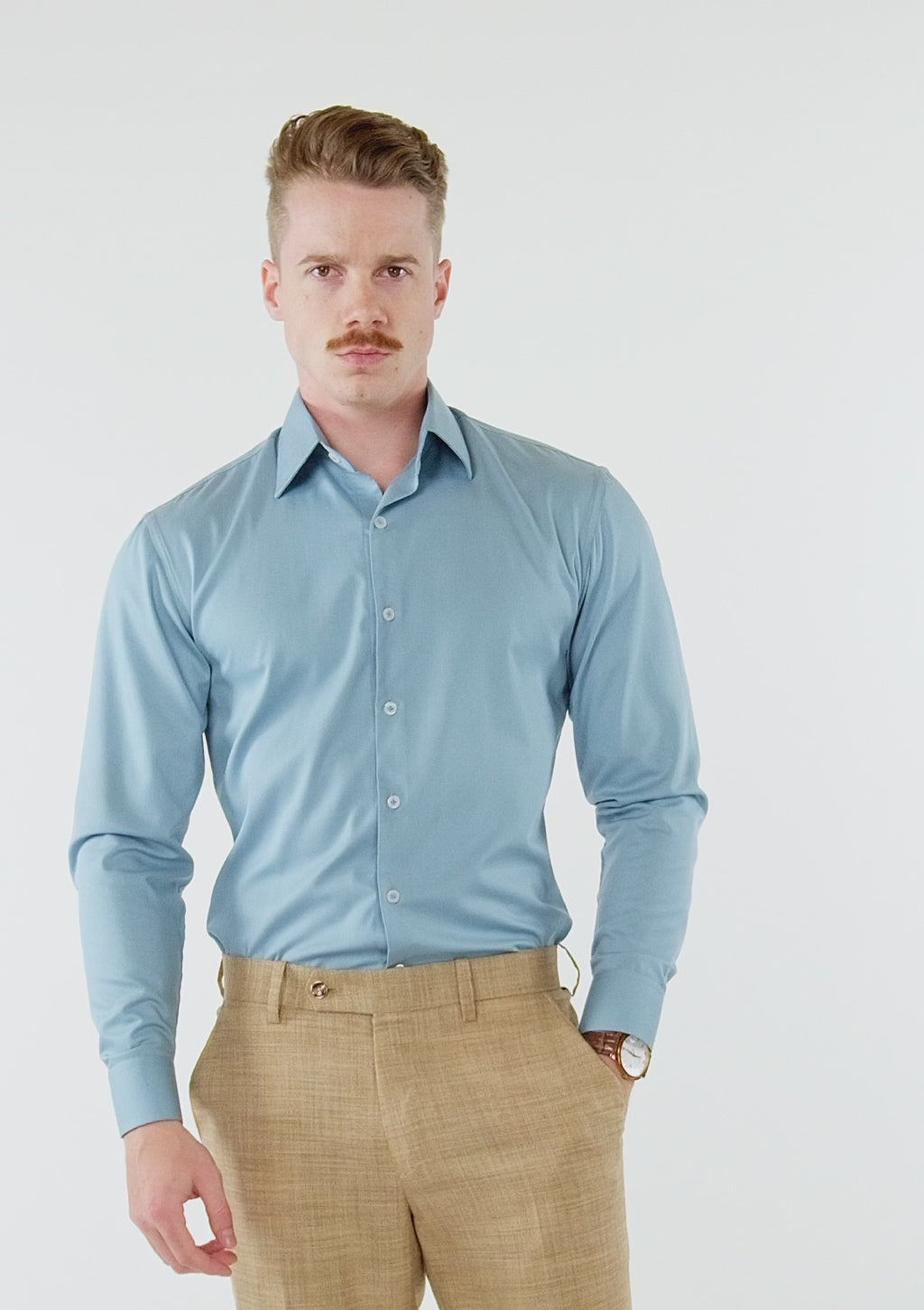 Cadet Blue Jacquard Shirt