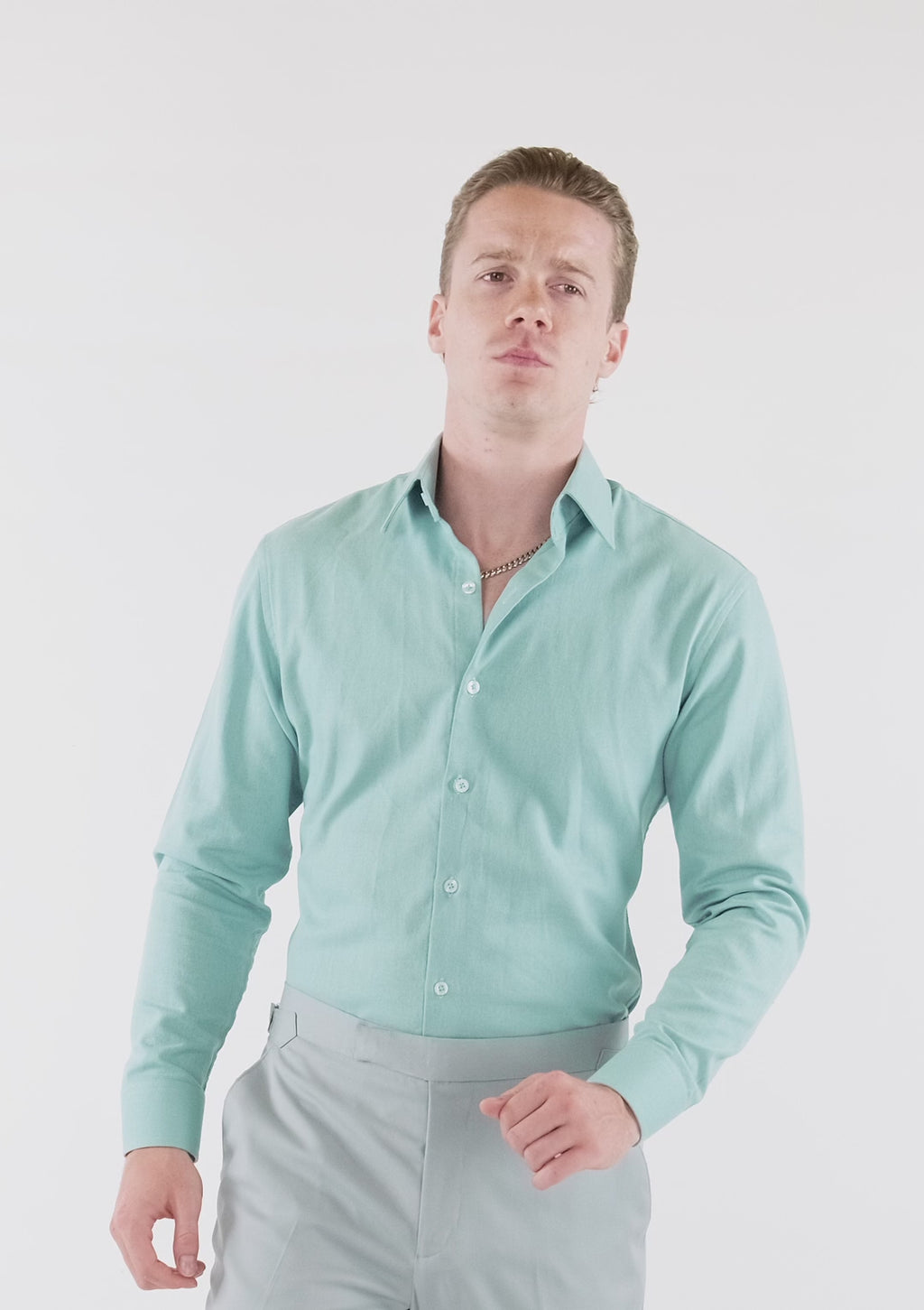 Light Teal Linen Shirt