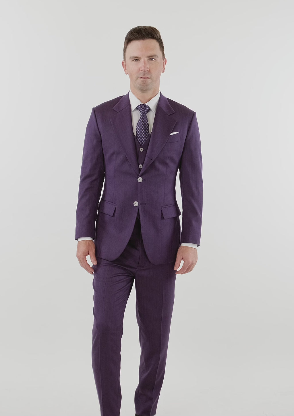 Violet Herringbone Thompson Suit