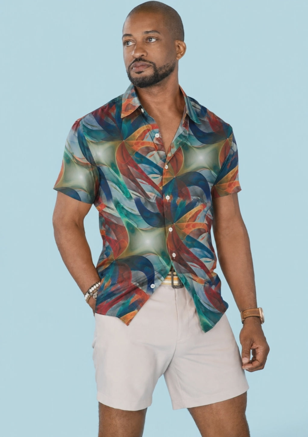 Ocean Swirl Silk Shirt