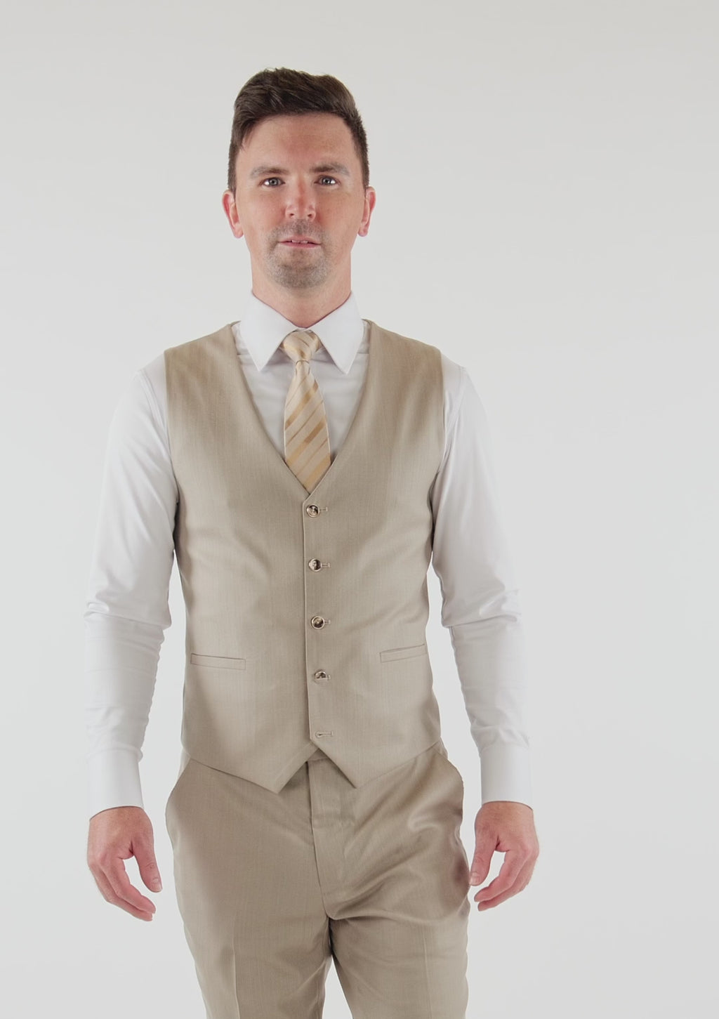 Sand Herringbone Vest