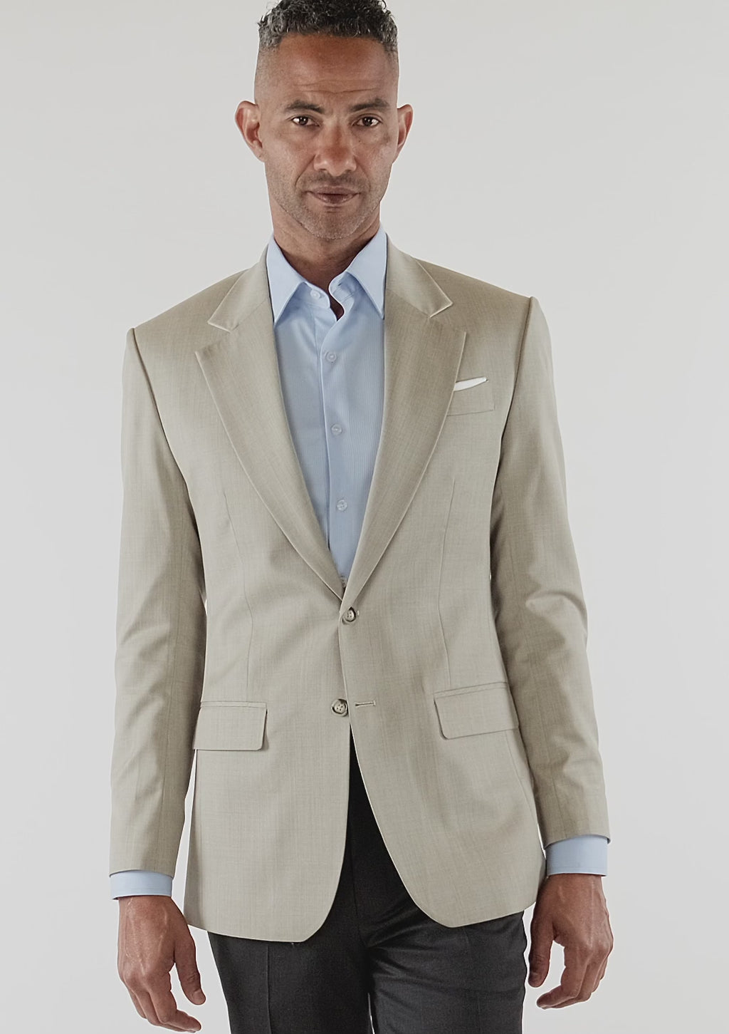 Beige Sandstone Italian Wool Jacket