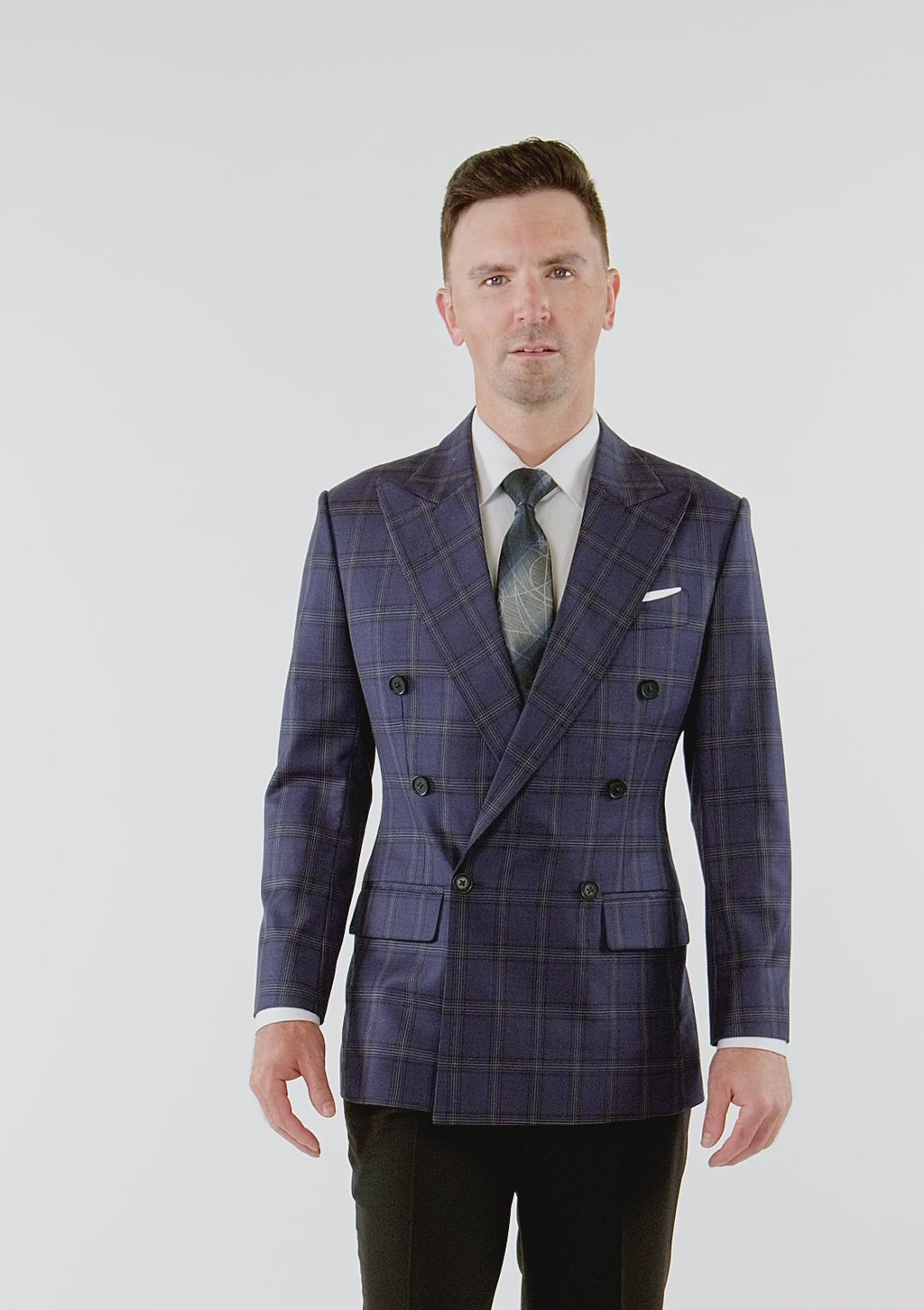 British Navy Checked Rockafeller Jacket