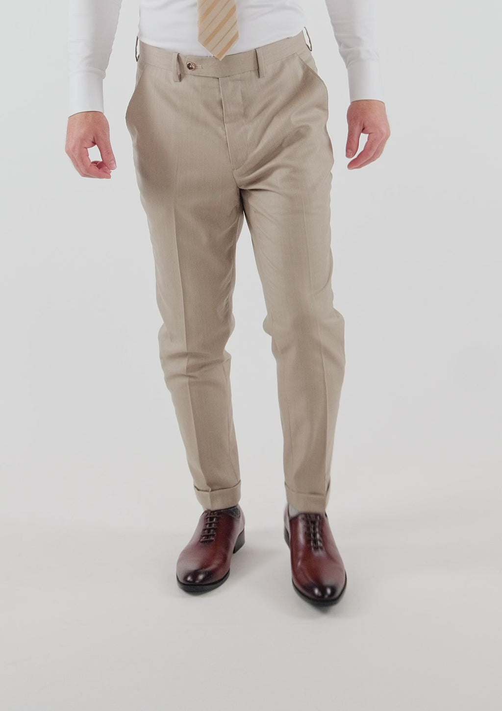 Sand Herringbone Pants