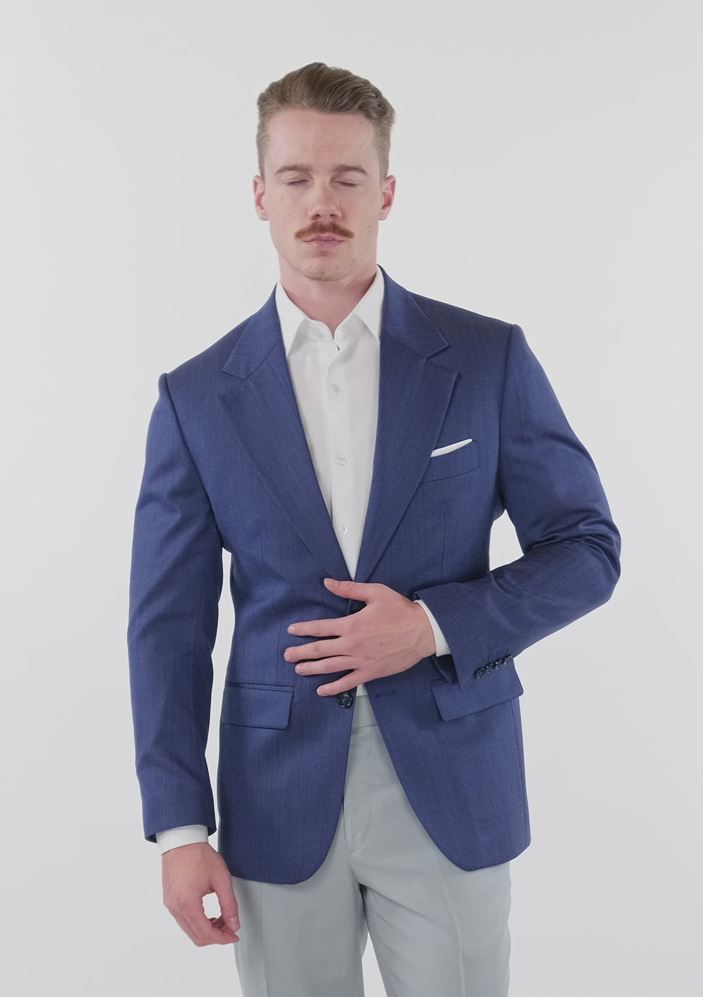 Royal Blue Herringbone Ellis Jacket