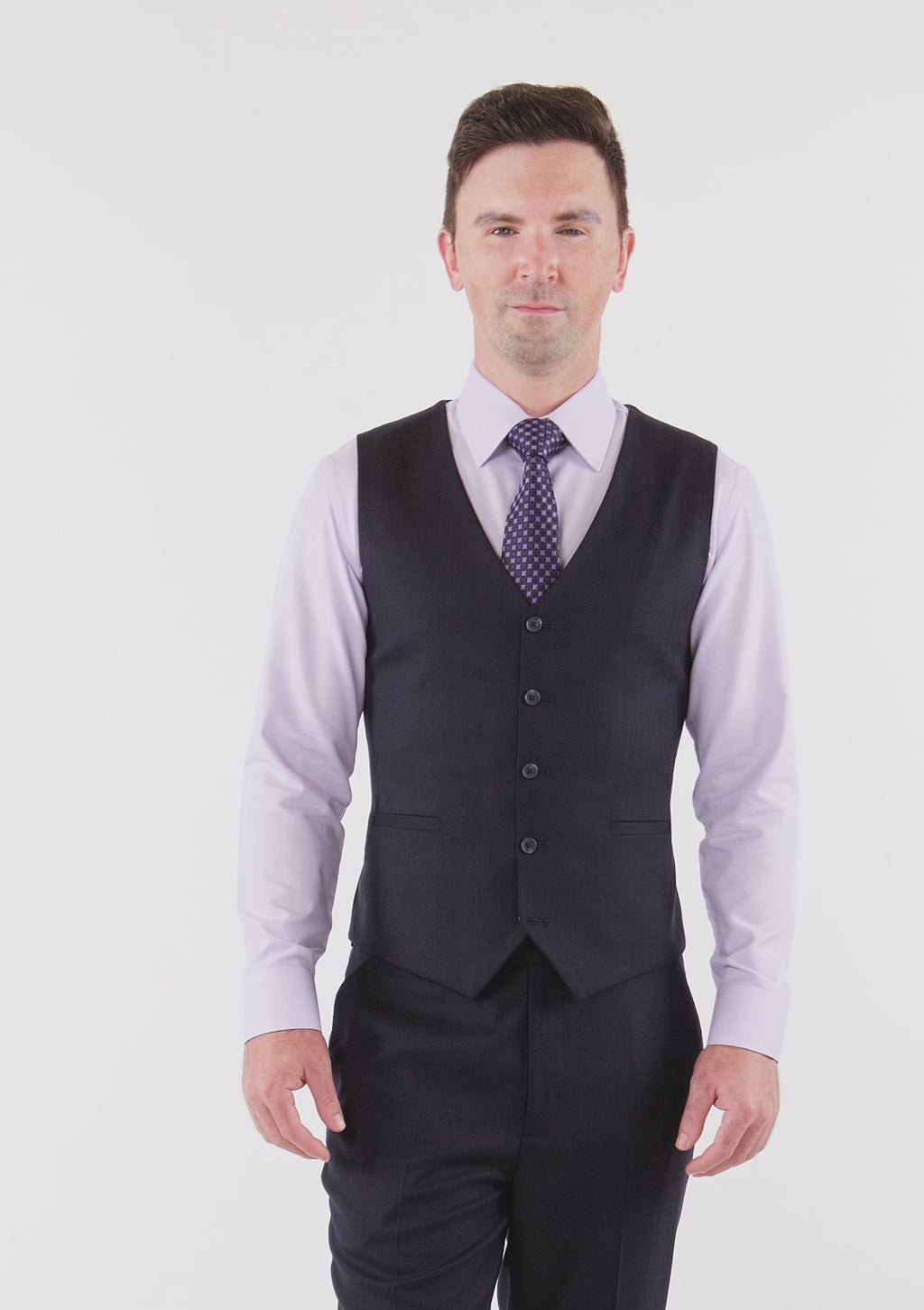 Deep Navy Herringbone Vest