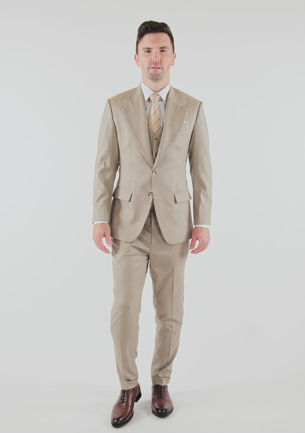 Sand Herringbone Ellis Suit