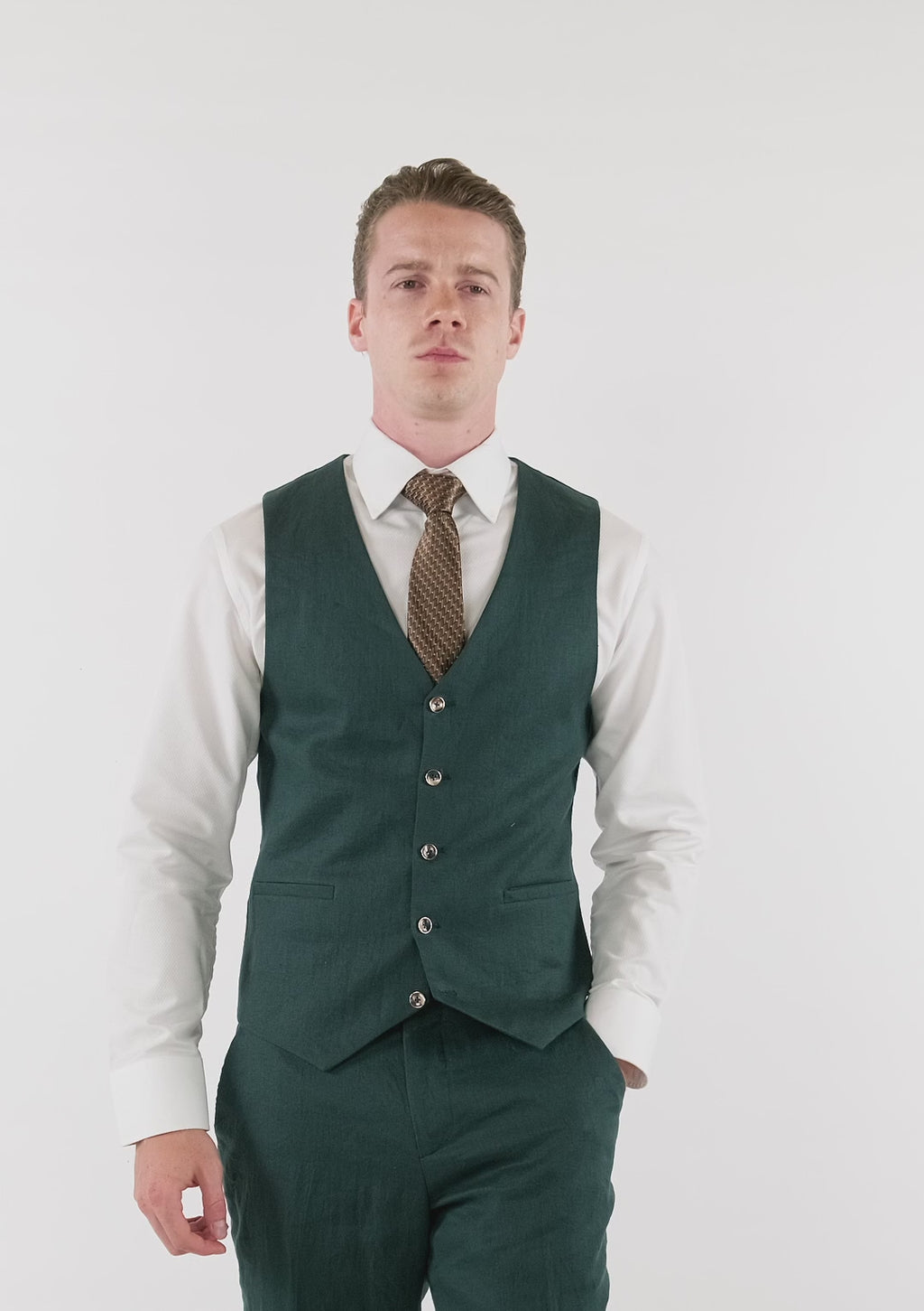 Phthalo Green Linen Vest