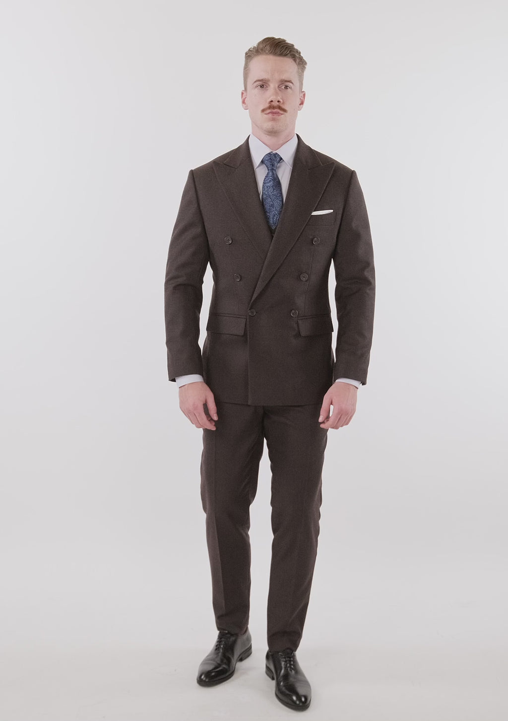 Chocolate Brown Flannel Rockafeller Suit