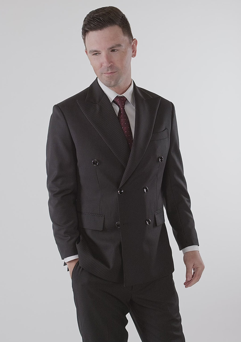Waverly Black Pinstripe Suit