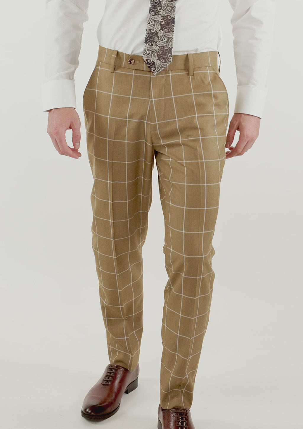 Gold Windowpane Pants