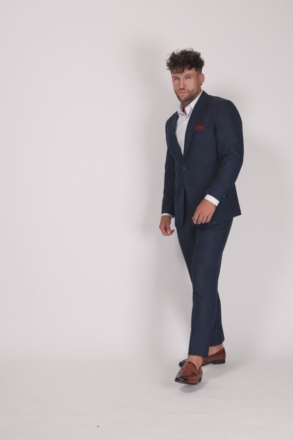 Bryant Navy Sharkskin Suit