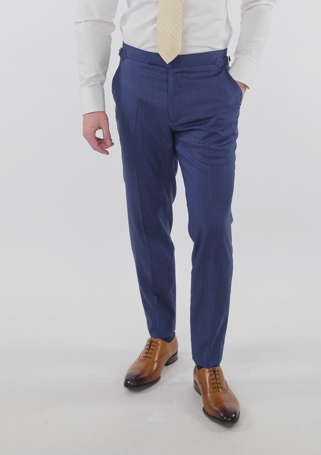 Royal Blue Herringbone Pants