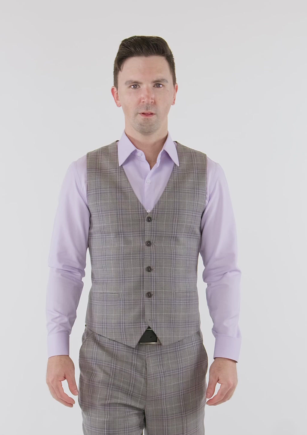 Nickel Grey Checked Vest