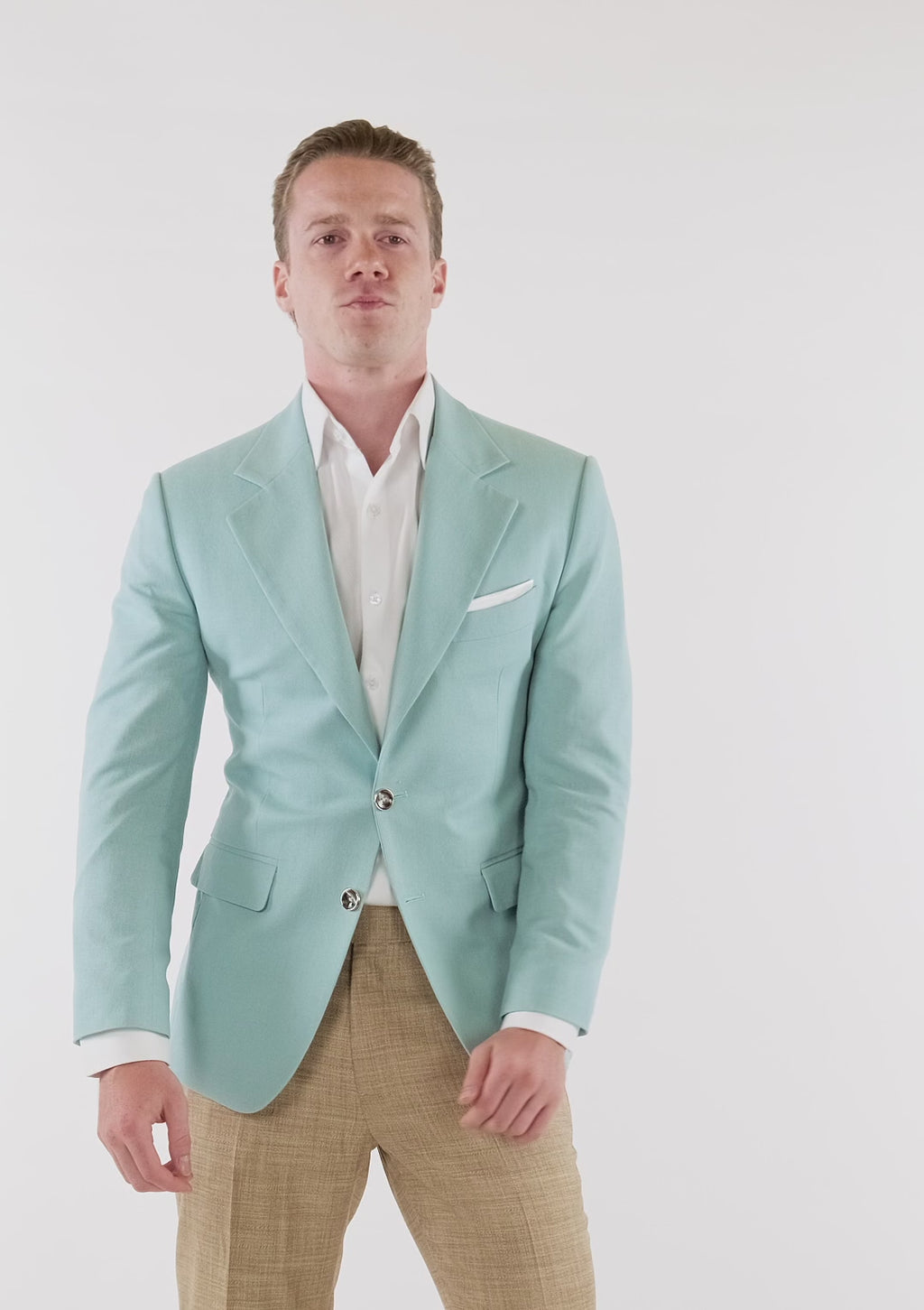 Ellis Light Teal Linen Blend Jacket