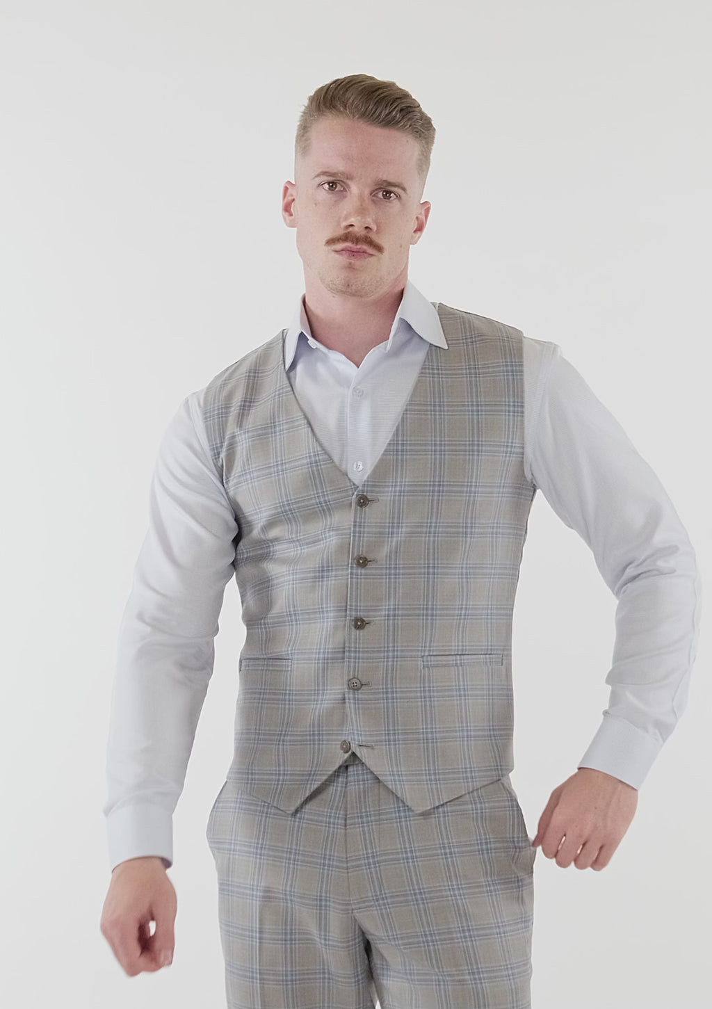 Milano Grey Checked Vest