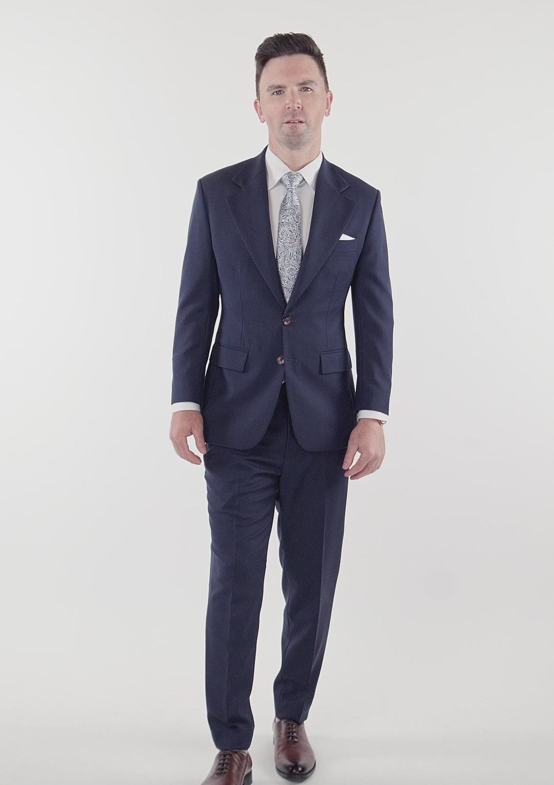 Ellis Stratos Blue Sharkskin Suit